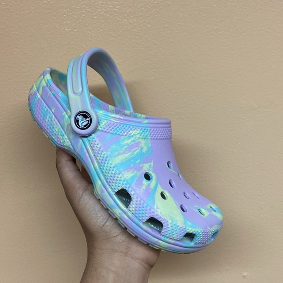 Crocs Classic Marbled Clog “Purple Blue Yellow” - Picture 9 of 16